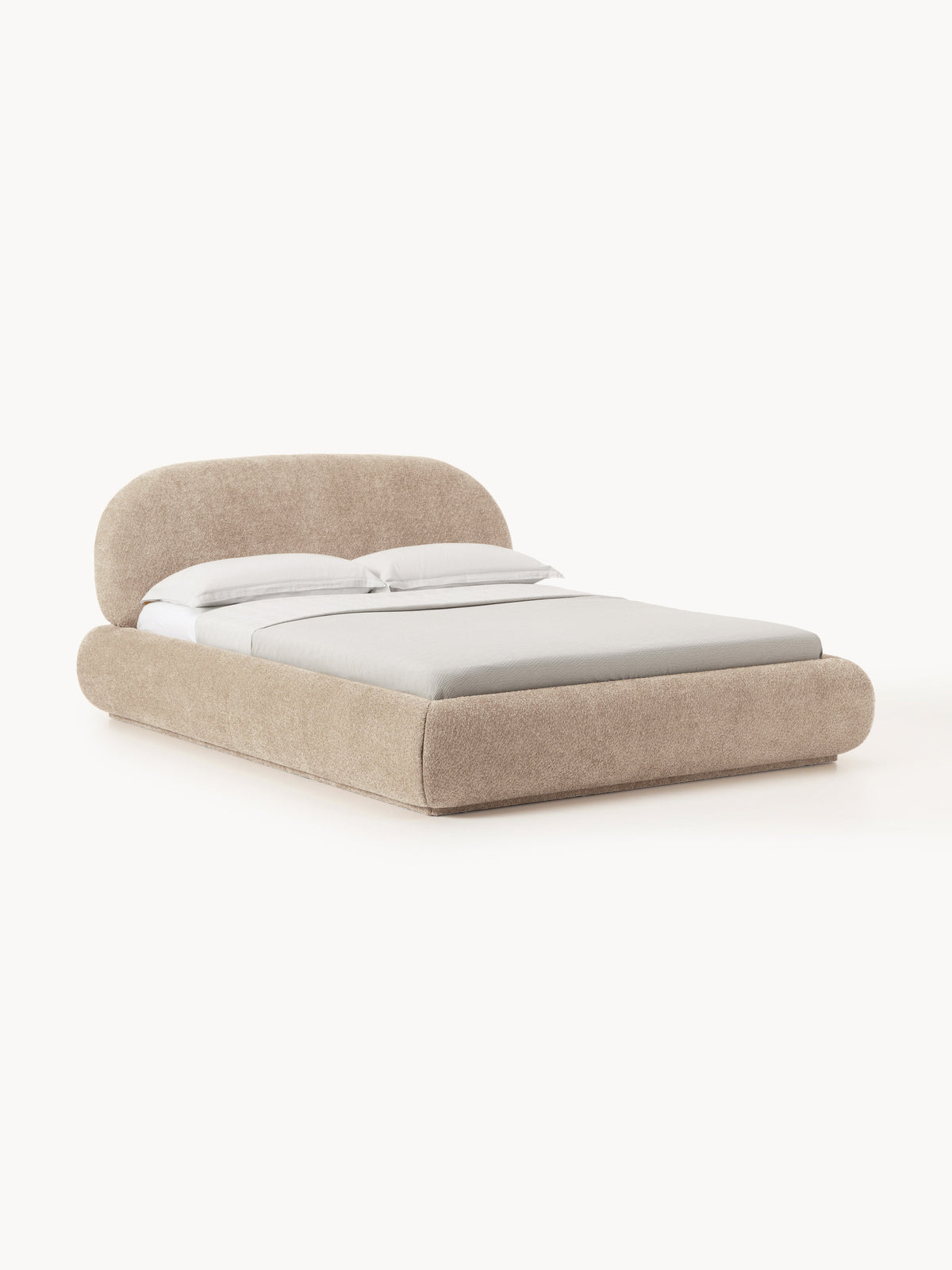 Alba Upholstered Bed in Teddy Bouclé
