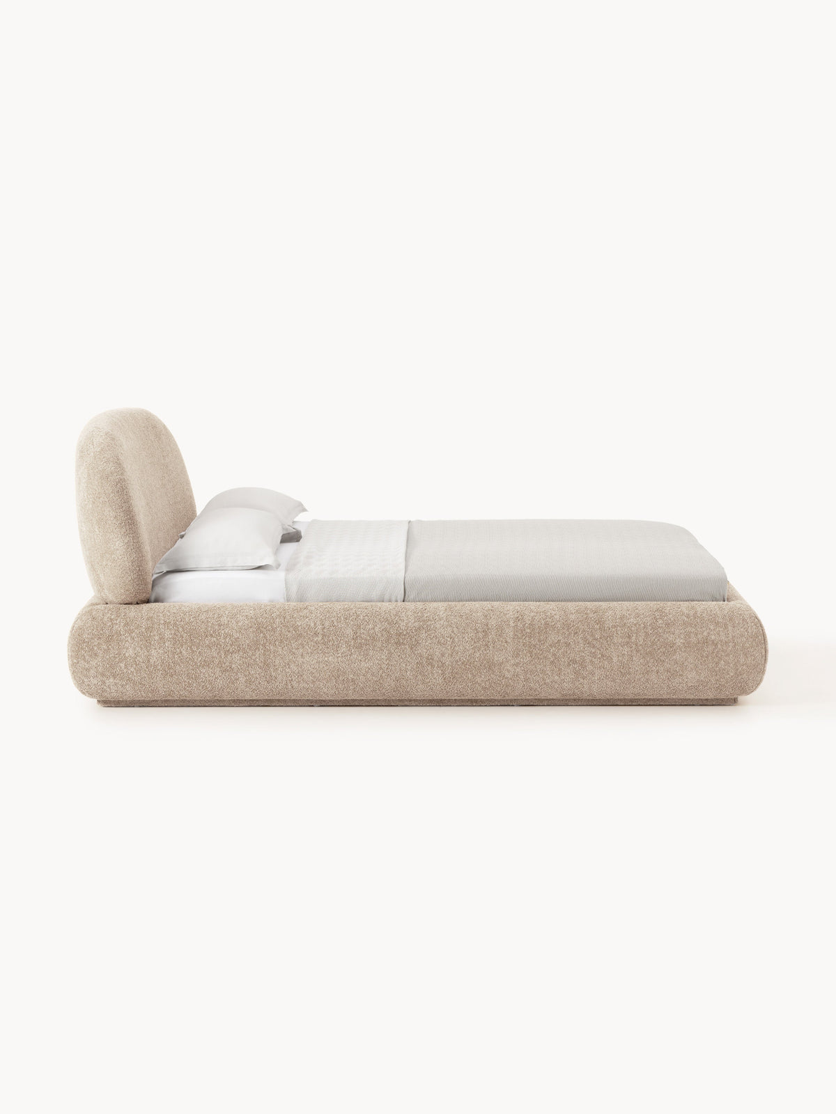 Alba Upholstered Bed in Teddy Bouclé