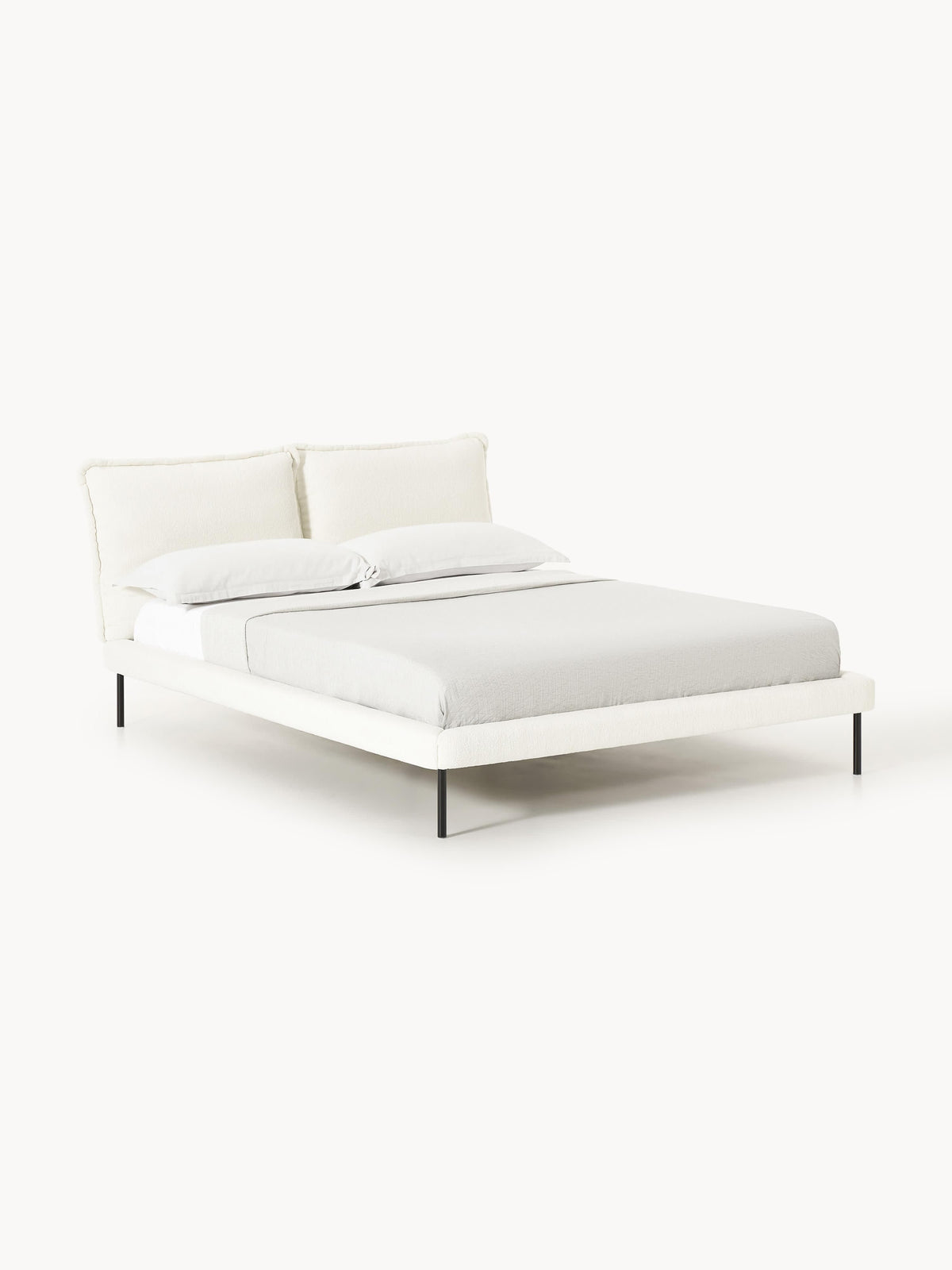 Amelia Upholstered Bed in Teddy Bouclé