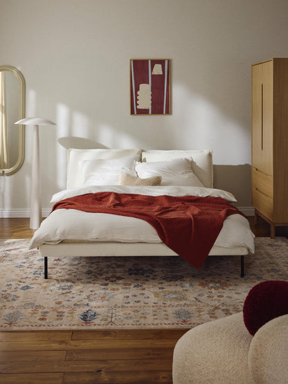 Amelia Upholstered Bed in Teddy Bouclé