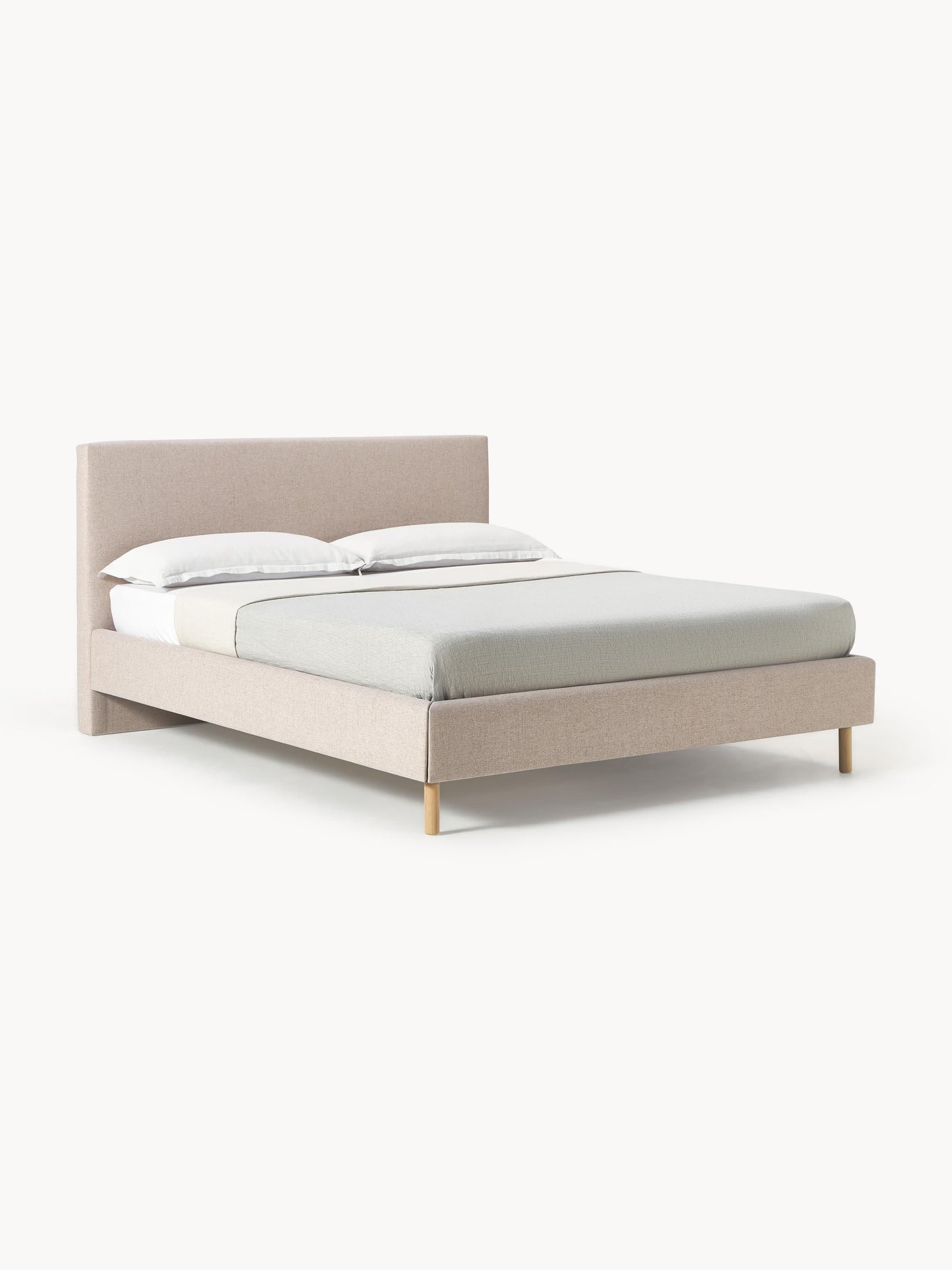 Giulia Upholstered Bed with Wooden Feet