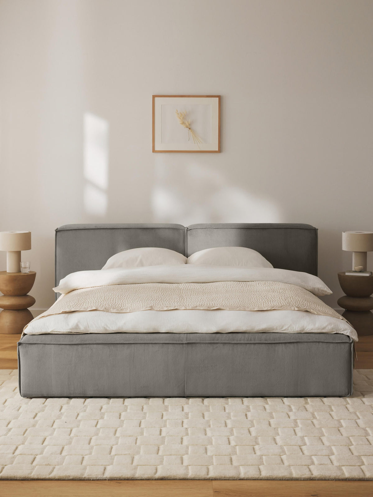 Lennon Upholstered Bed in Corduroy