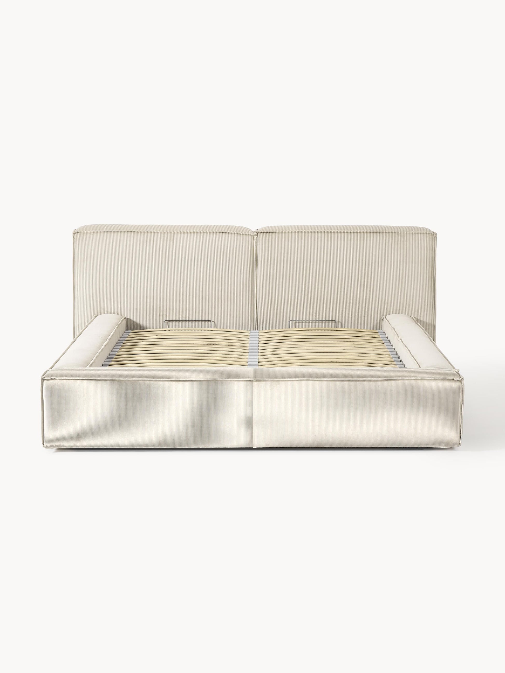 Lennon Corduroy Upholstered Bed with Storage