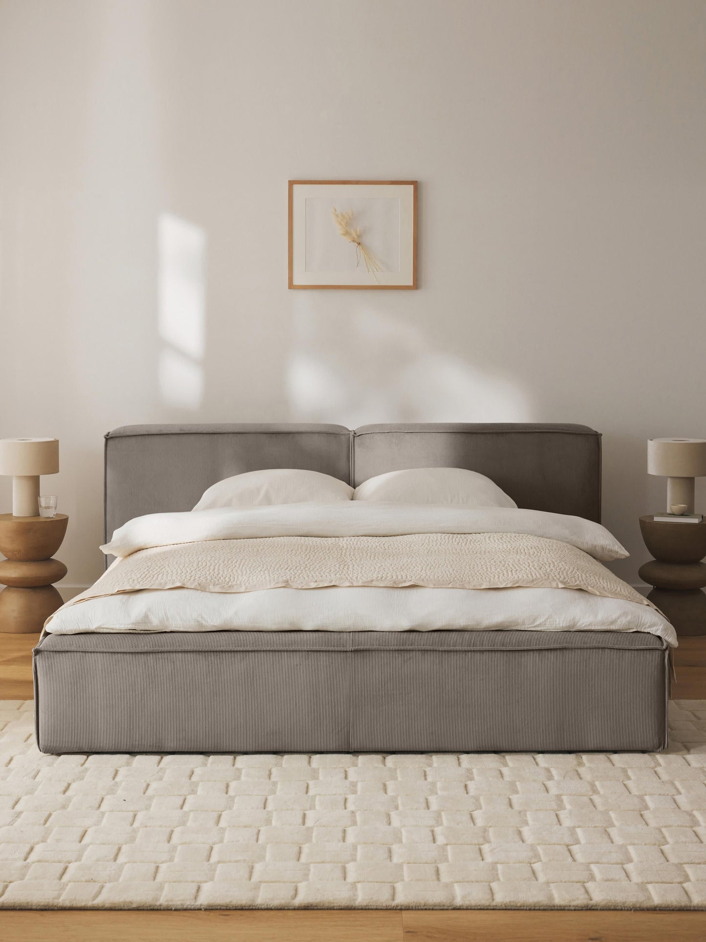 Lennon Corduroy Upholstered Bed with Storage