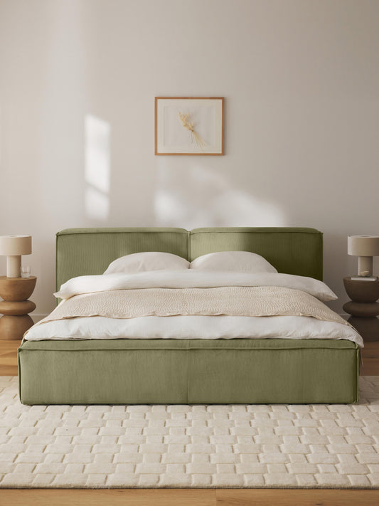 Lennon Corduroy Upholstered Bed with Storage