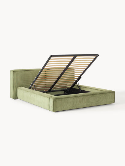Lennon Corduroy Upholstered Bed with Storage