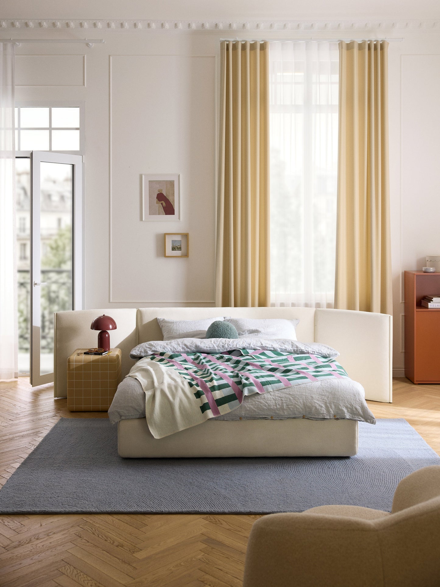 Otis Upholstered Bed with Folding Headboard