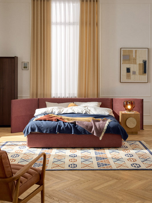 Otis Upholstered Bed with Folding Headboard