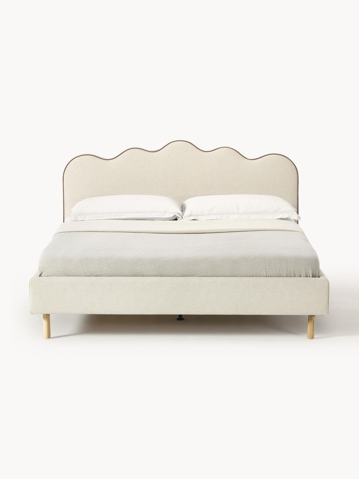 Romy Upholstered Bed with Wavy Headboard