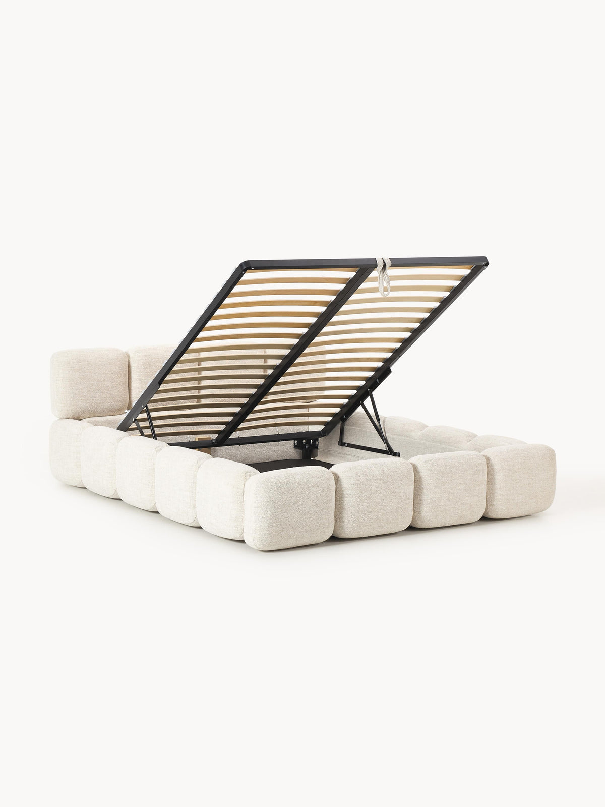 Tayla Upholstered Bed in Bouclé with Storage