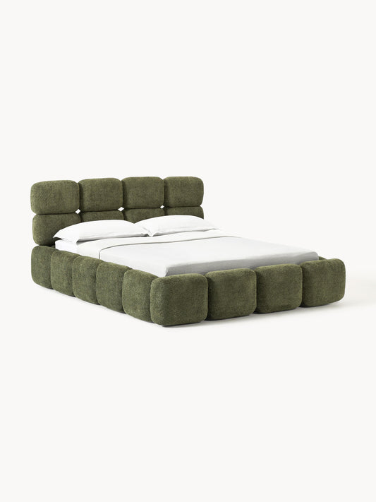 Tayla Upholstered Bed in Teddy Bouclé