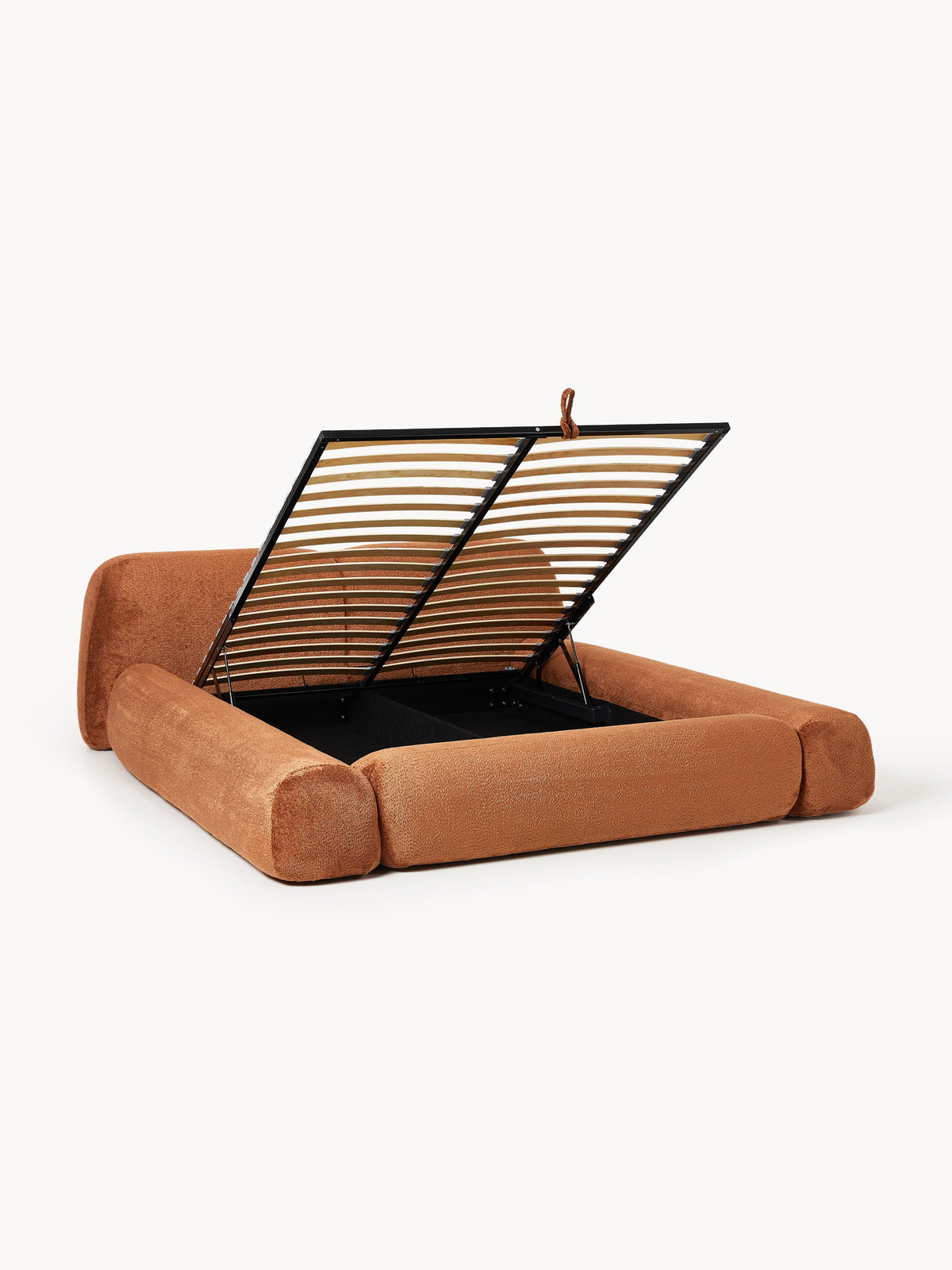 Wolke Upholstered Bed in Teddy Bouclé with Storage