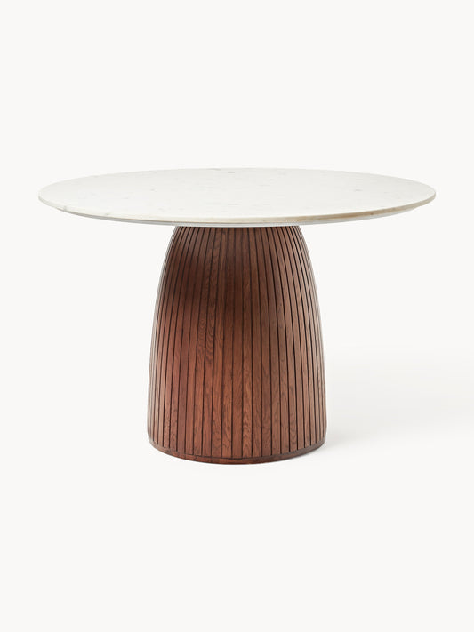 Nelly Round Dining Table with Marble Tabletop, Ø 115 cm