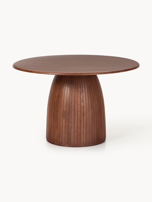 Nelly Round Dining Table with Fluted Texture, in Various Sizes
