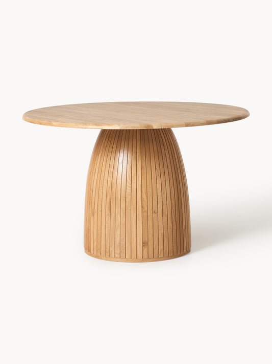 Nelly Round Dining Table with Fluted Texture, in Various Sizes