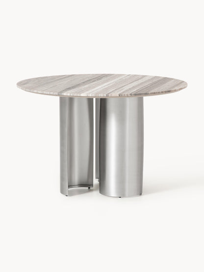 Noam Round Dining Table with Marble Tabletop, Ø 120 cm