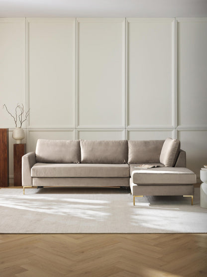 Luna Velvet Sofa Bed with Mattress, 3-Seater