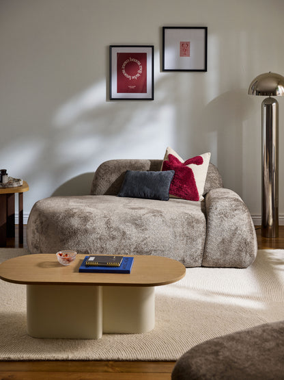 Wolke Teddy Bouclé Sofa (2-Seater) with Chaise Longue
