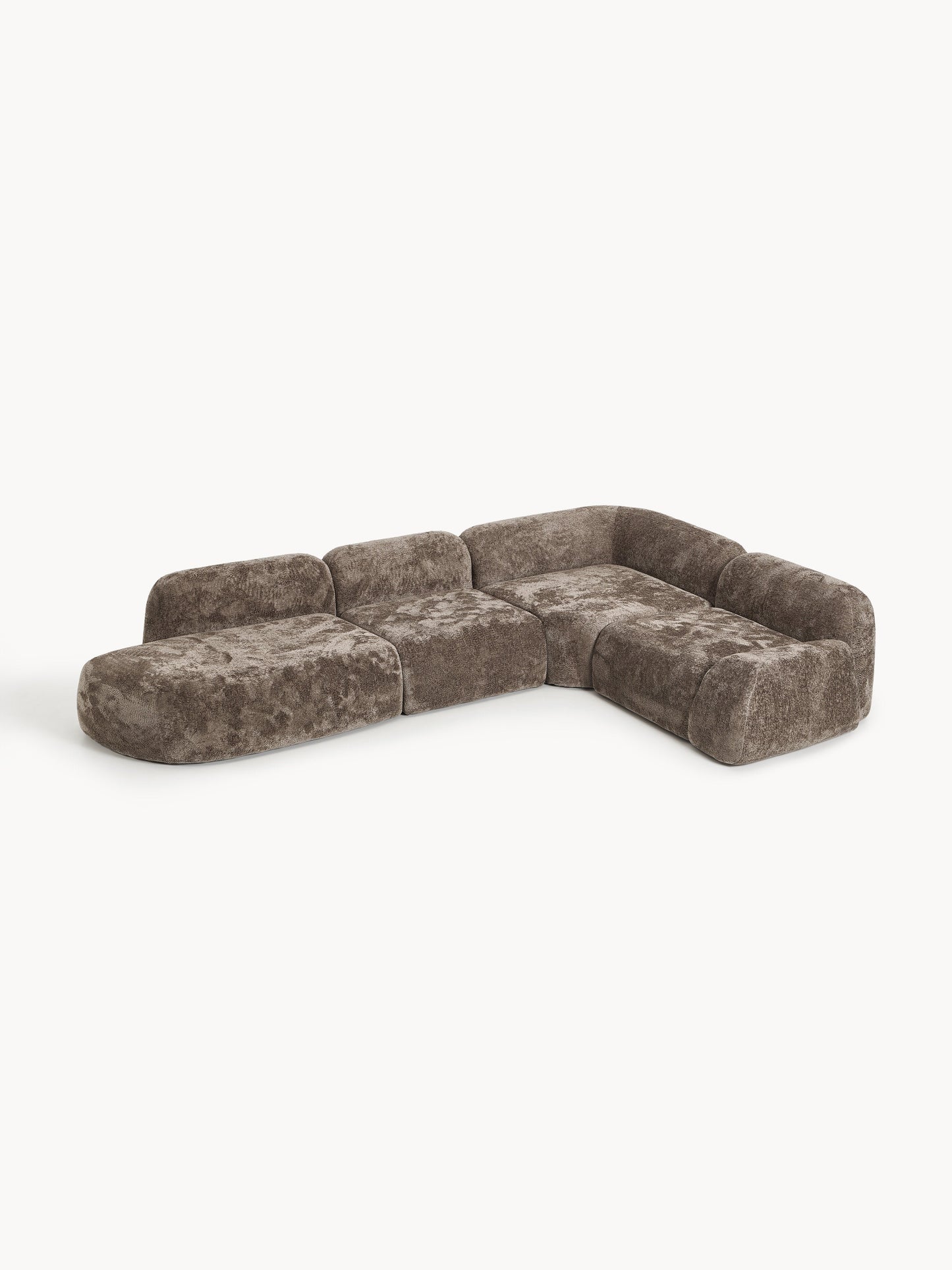Wolke XL Modular Teddy Bouclé Corner Sofa with Chaise Longue