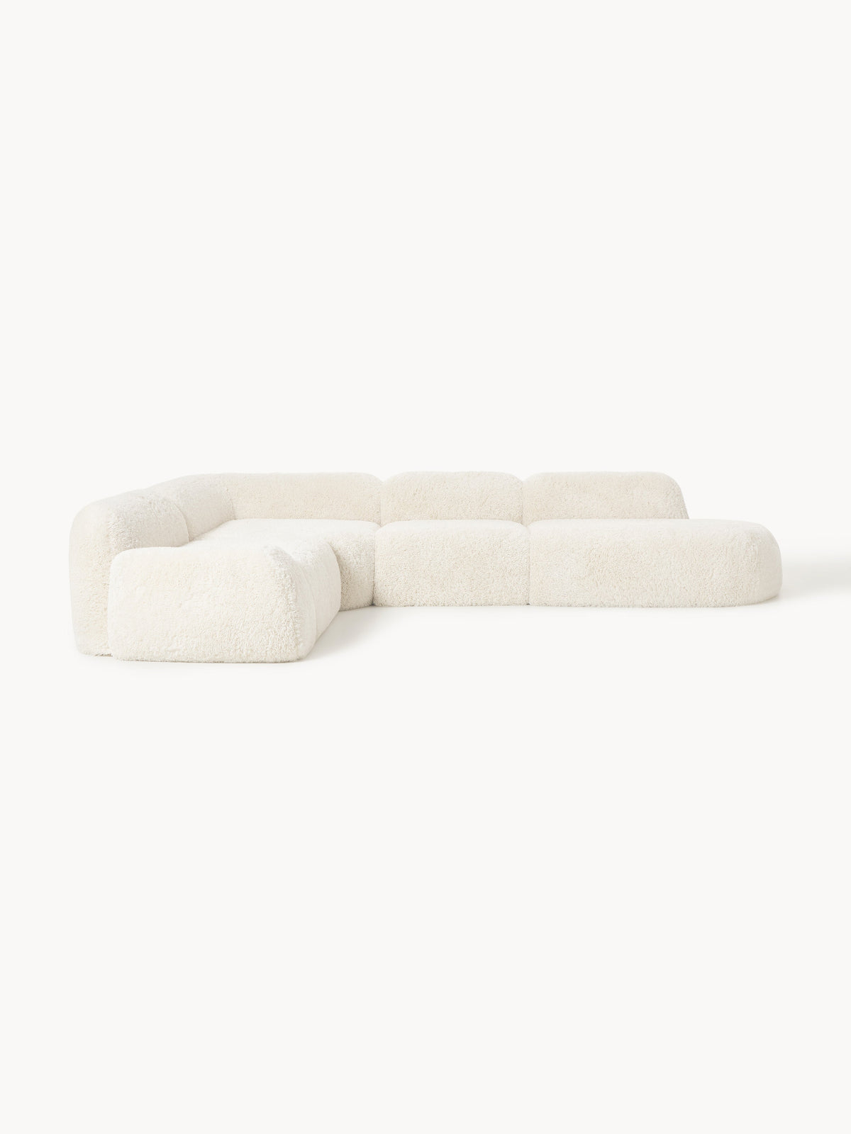 Wolke XL Modular Teddy Corner Sofa with Chaise Longue