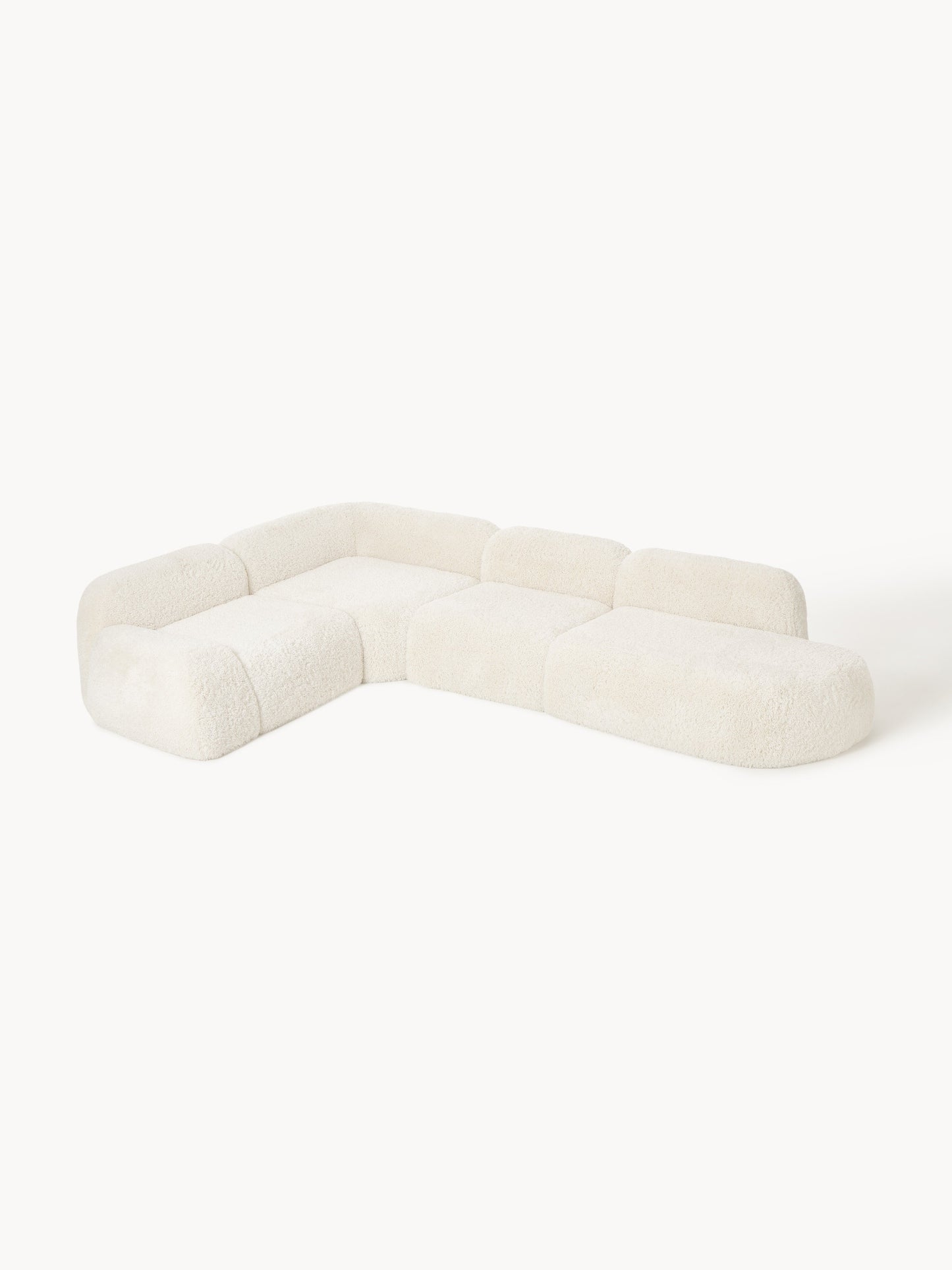 Wolke XL Modular Teddy Corner Sofa with Chaise Longue