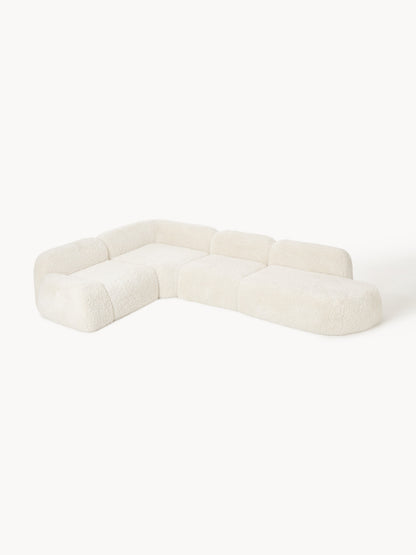 Wolke XL Modular Teddy Corner Sofa with Chaise Longue