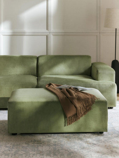 Melva XL Ottoman in Corduroy, W 116 x D 72 cm